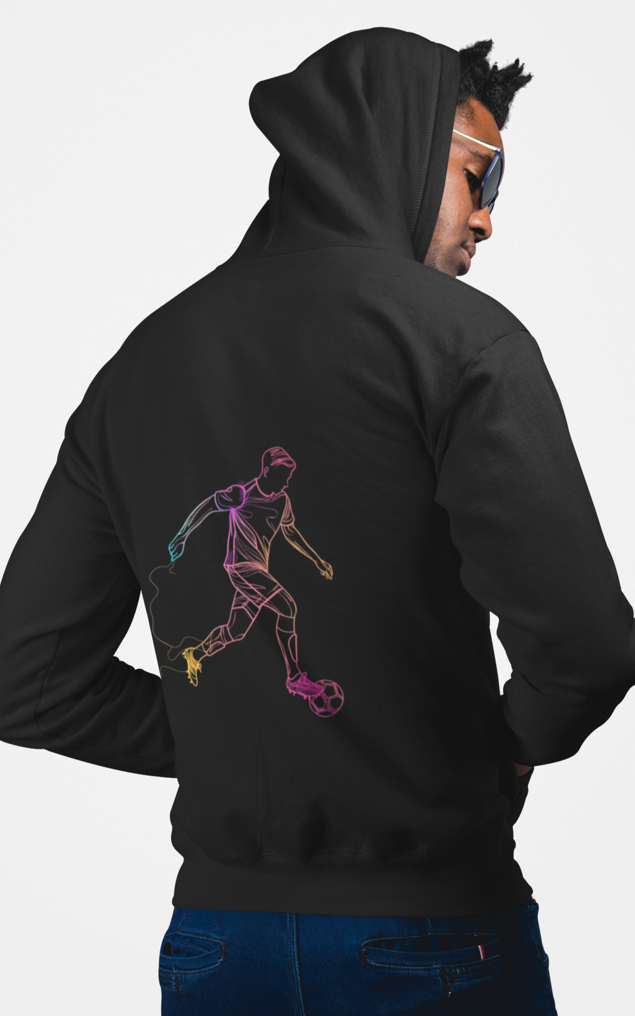 Football Neon Design Hoodie - Stylish & Sporty