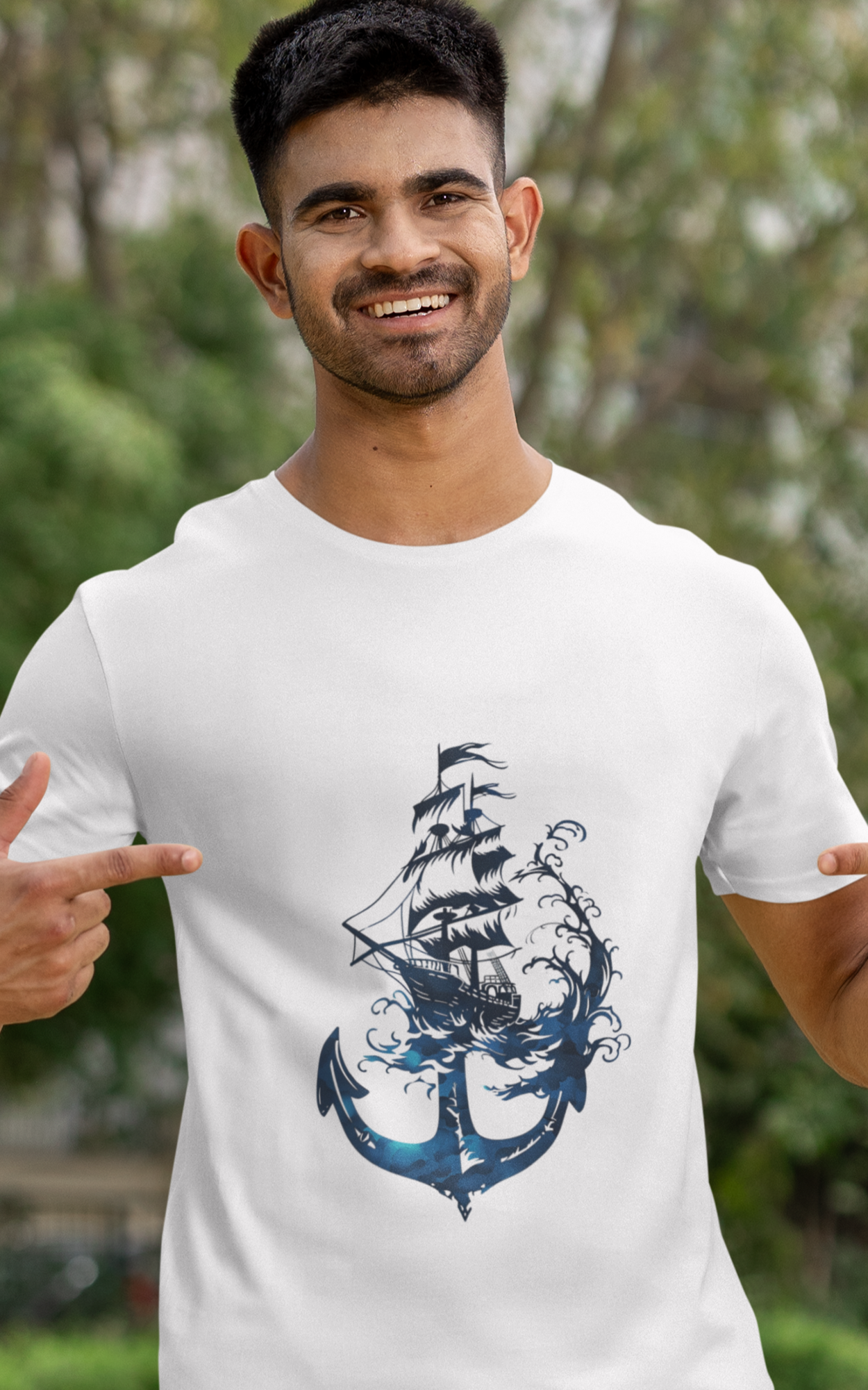 Merchant Navy Themed Cotton Half-Sleeve Shirt