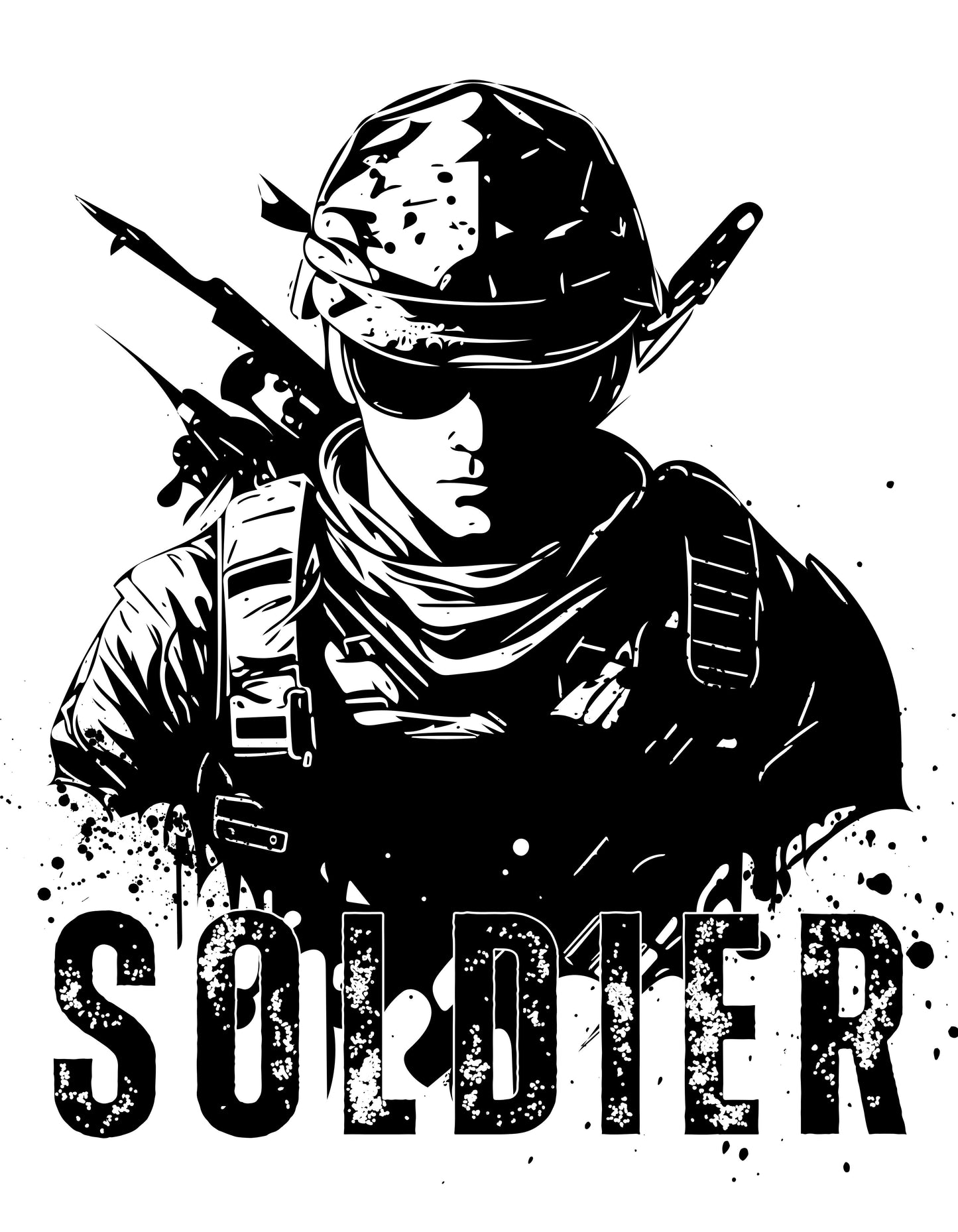 Soldier-Themed Cotton Half-Sleeve Shirt